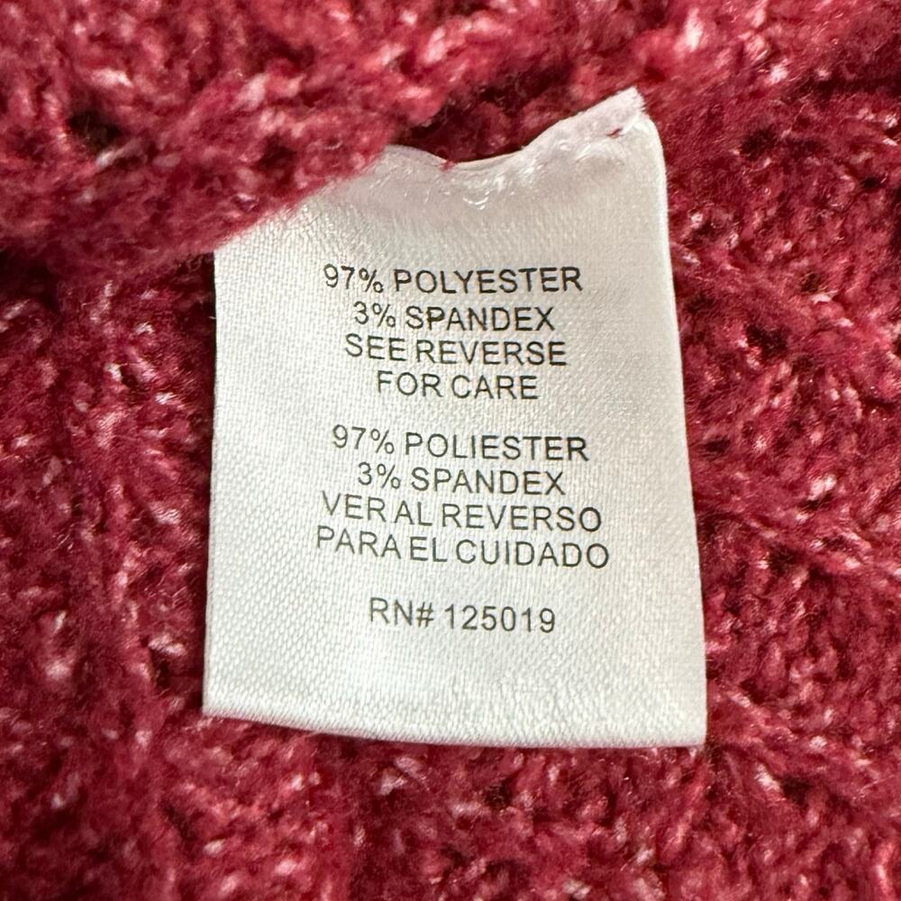 Joseph A Maroon Red White Trim Johnny Collared Knit Shirt Light Sweater Size L - Picture 3 of 10
